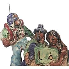 1960's LA Hitch Hikers Ceramic Sculpture, Hand Molded & Painted w Dog, 2 Couples picture