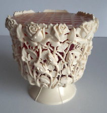 Rare Vintage German Plastic Vase Ges Geschutzt, Roses, Cream & Red, Complete picture