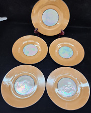 Set of 5 - Antique GHB Bavarian China Lusterware Dessert Plates 7.25