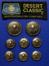 8 VTG DESERT CLASSIC JACKET BLAZER REPLACEMENT BUTTONS, AGED ANTIQUED CONDITION picture