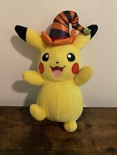 2022 Limited Edition Pokémon Halloween Pikachu 9” Plush W Witch Hat Rare Stuffed picture