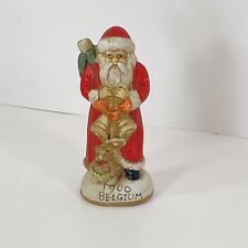 Old World 1900 Belgium Ceramic Santa Claus Figurine Christmas Gifts 5 1/2” Tall picture