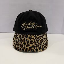 Harley Davidson Motorcycles Women's Cheetah Leopard Print Hat Cap Logo Biker picture