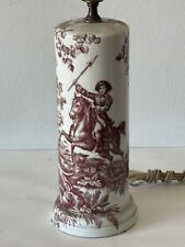 FINE ANTIQUE FRENCH PORCELAIN DECORATIVE ART TABLE LAMP OLD MODERN FRANCE 1940s picture