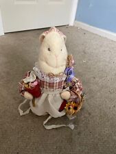 Vintage Collection 1997 Stuffed Plushie Bunny with Basket Amish Style picture