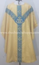 NEW Yellow Chasuble AM gothic vestment and mass & stole set,casula,casel,casulla picture