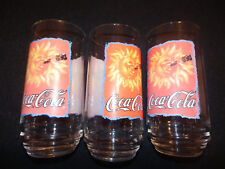 Set of 3 - Vintage 1995 Coca-Cola - Sun - Drinking Glasses VGUC picture