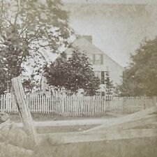 Antique 1860s Hale House Newburyport Massachusetts Stereoview Photo Card V1834 picture
