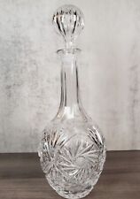 Vintage Beautiful Clear Cut Glass Wine Whiskey Decanter - Round picture