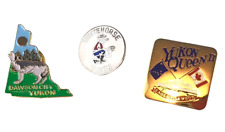 3 Yukon Souvenir Collector Hat Lapel Pins Yukon Queen II Dawson City Whitehorse picture