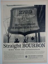 1950's Bourbon Institute American Constitution 1789 Eagle Sign Vintage Print Ad picture