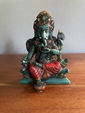 Vintage Hindu Elephant God Ganesh 4 3/8” Resin Statue Figurine Home Decor picture