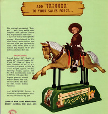 Roy Rogers Trigger Kiddie Ride Flyer Original Boy On Horse Western Cowboy 1954 picture