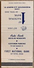 First National Bank of Tiffin OH Ohio Vintage Matchbook Cover picture