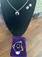 Hello Kitty Sterling Silver Jewelery Set.  Necklace, Ring, Bracelet, Earrings picture
