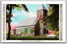 First Baptist Church Newfane New York NY c1940 Postcard picture
