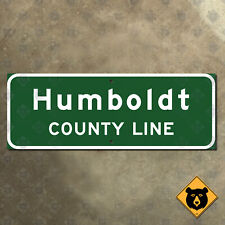 Humboldt California county line highway road sign green freeway 1959 19x7 picture