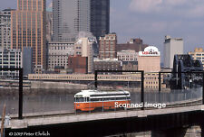 Original Photograph: Pittsburgh PCC 1724 on Panhandle Bridge OB picture