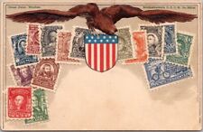 Vintage United States / USA Stamps Embossed Postcard c1910s Unused picture