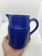 Vintage Digoin Grespots Blue Pitcher #0 Made In France French Farmhouse EUC picture