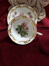 Royal Chelsea Bone China Tea Cup & Saucer,  Moss Rose Large Made In England picture