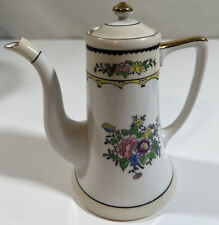 Antique M. NORITAKE -N4343- Chocolate Pot w Lid. Florals Gold Trim 6-3/4