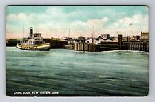 New Haven CT-Connecticut, Canal Dock, Antique, Vintage Souvenir Postcard picture