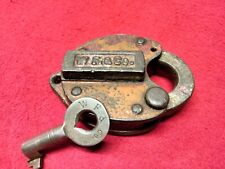 Ultra Rare Wells Fargo & Co. Heart Shaped Padlock & Key ~ Strong Box-Trunk Mount picture