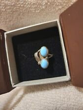 Petite Vintage Native American Sterling Silver And Turquoise Ring Size 5.75 picture