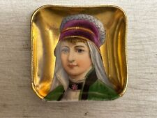 Antique Hand Painted Porcelain Portrait Miniature Plate Women Gold Sevres  #3 picture