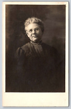 Postcard Real Photograph Beautiful Older Woman In Black Dress Vintage A2 picture