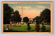 Ebensburg PA-Pennsylvania, Park And Soldiers Monument, Vintage Souvenir Postcard picture
