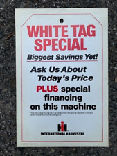 Vintage Original International Harvester Dealership promo store White Tag sign picture