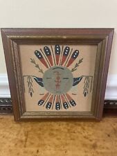 Vintage Small Navajo Sand Painting Of Sun & The Eagle picture