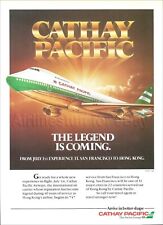 1986 CATHAY PACIFIC Airways BOEING 747 ad airline advert SAN FRANCISCO HONG KONG picture
