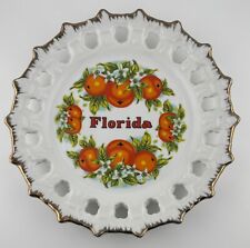 Vintage Florida Souvenir Ceramic Spoke Plate Oranges 8” picture