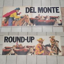 Vintage 60s Del Monte Foods Double Sided Poster Round Up F-6890 72