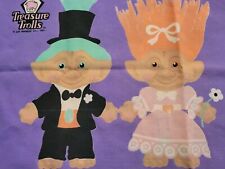 Vintage 1992 Treasure Troll bed pillow case bride groom standard (1 pillow case) picture
