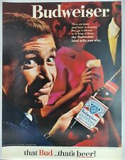 1964 Budweiser Beer Anheuser Busch MCM Vintage Print Ad Poster Man Cave 60's picture