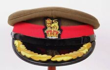 WW2 BRITISH ARMY OFFICERS VISOR HAT GOLD BRAID CAP MILITARY picture