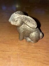 Brass Bunny Rabbit Easter Figurine Paperweight Decoration Vintage picture