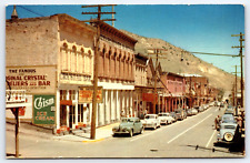 Original Old Vintage Antique Postcard Crystal Bar Road Cars Virginia City Nevada picture