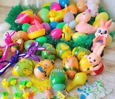Vintage Easter Eggs Cake Floral Picks Toys Bendy Rabbits Ducks Huge Lot picture