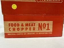 Vintage Universal No 1 Food And Meat Grinder Chopper Original Box w/attachments picture