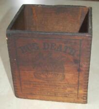 RARE EARLY 20TH C 'BUG DEATH' ANTIQUE WOOD BOX, DANFORTH CHEM CO, LEOMINSTER, MA picture