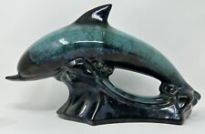 Vintage Large Blue Mountain Pottery Figurine Dolphin Statue 16