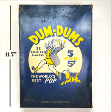 OOAK Rare 1939 Blue Dum-Dums Parade 5 for 5¢ Candy Lollipop Box Bellevue, OH picture