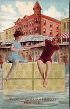 1910s ATLANTIC CITY NJ Advertising Postcard FRALAINGER'S SALT WATER TAFFY Unused picture