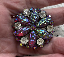 OUSTANDING BIG VINTAGE BUTTON WITH AMAZING GORGEOUS RHINESTONES picture