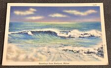 Vintage 1938 Greetings from Eastport, Maine Linen Postcard picture